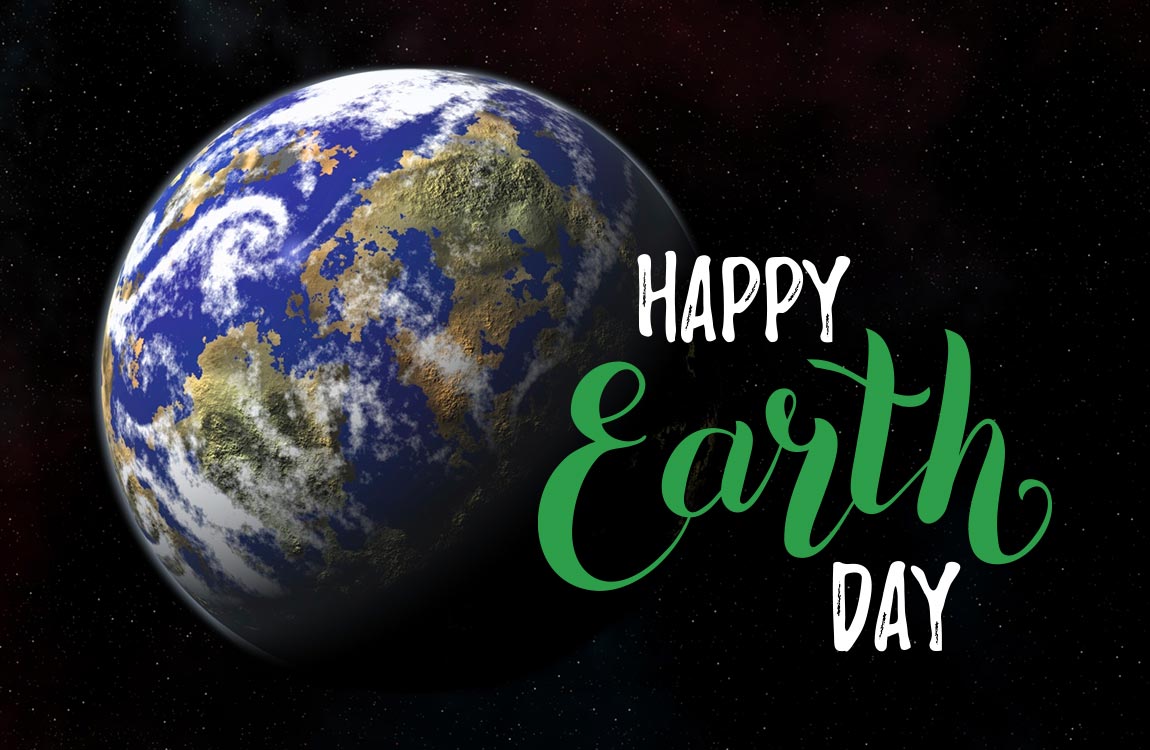 "Happy Earth Day" image of Earth from space 