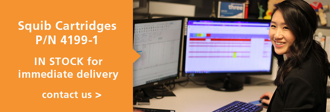 Squib Cartridges P/N 4199-1 IN STOCK for immediate delivery. Call or contact us at sales@aventureaviation.com