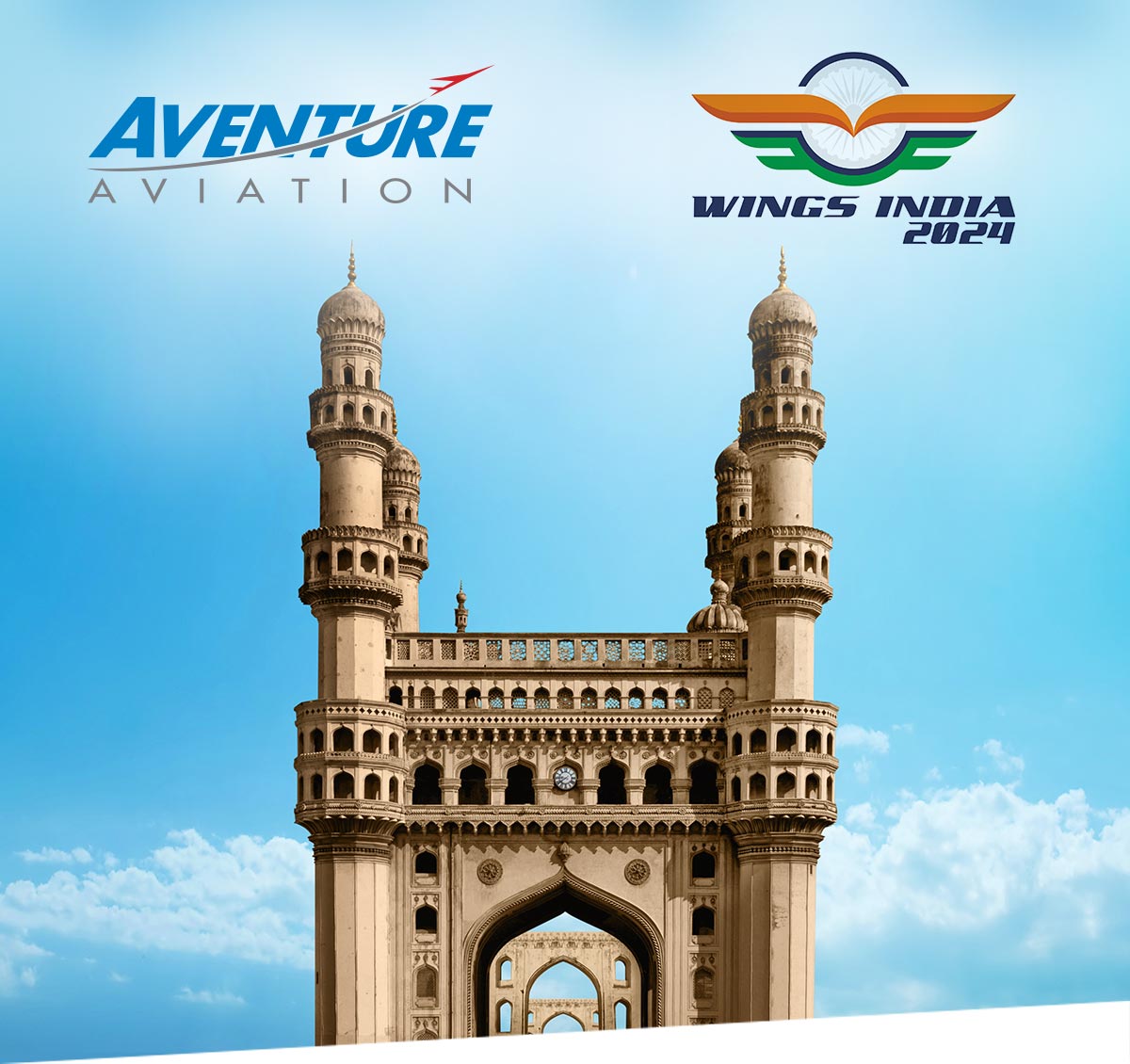 "Aventure Aviation | Aventure Aviation : Wings India 2024"  Photo of the Charminar monument located in Hyderabad, Telangana, India